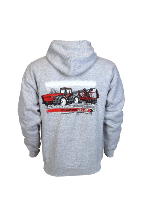 ADULT HOODIE IH 7288 with IH Disk Harrow Grey, EXC-353