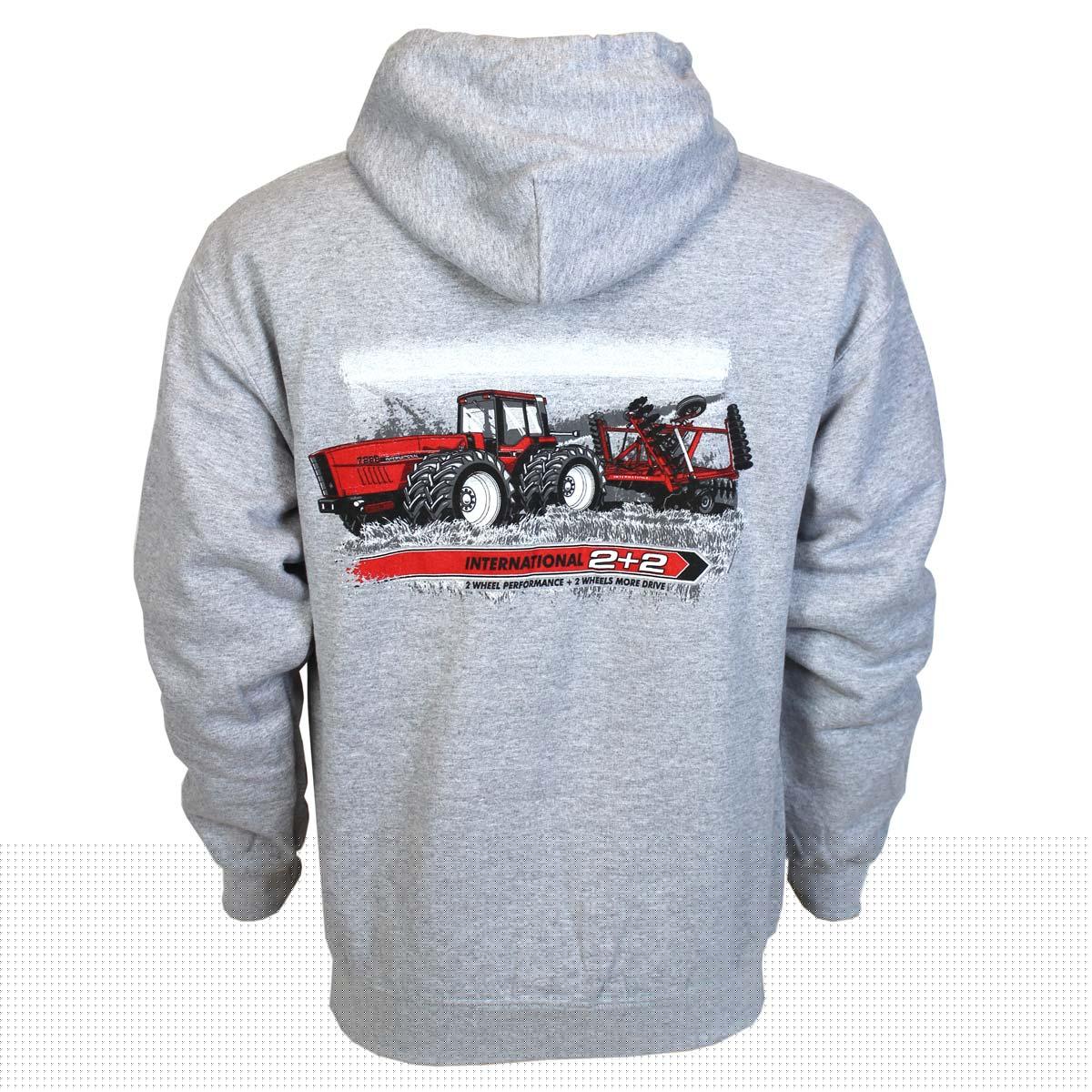 ADULT HOODIE IH 7288 with IH Disk Harrow Grey, EXC-353