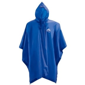 Ozark Trail Adult Long Rain Poncho, 3/4 Sleeve Single-Breasted, Blue
