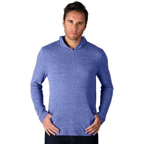ADULT TRIBLEND PULLOVER HOODIE - BLUE EXTRA SMALL SOLID