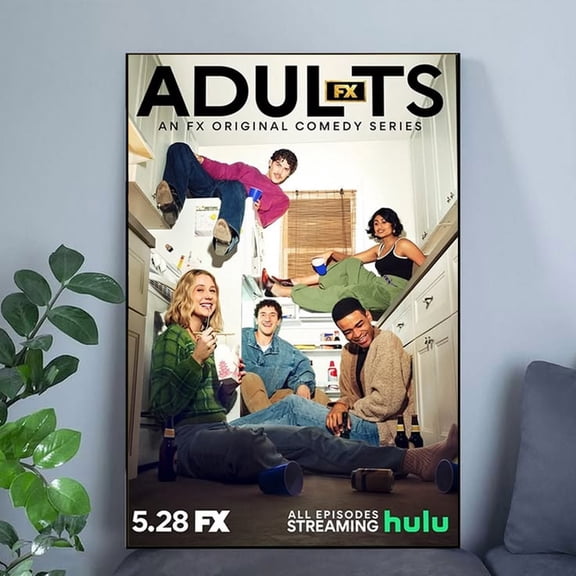 ADULTS TV Series Poster FX Comedy Show Print, Modern TV Lover Gift Decor Poster Size 24''x36'' GoldenGate Collective