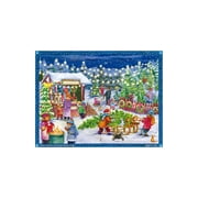 ADV70147 - Sellmer Advent Calendar - Outdoor Christmas Market Scene - 10.5"H x 14.5"W x .1"D