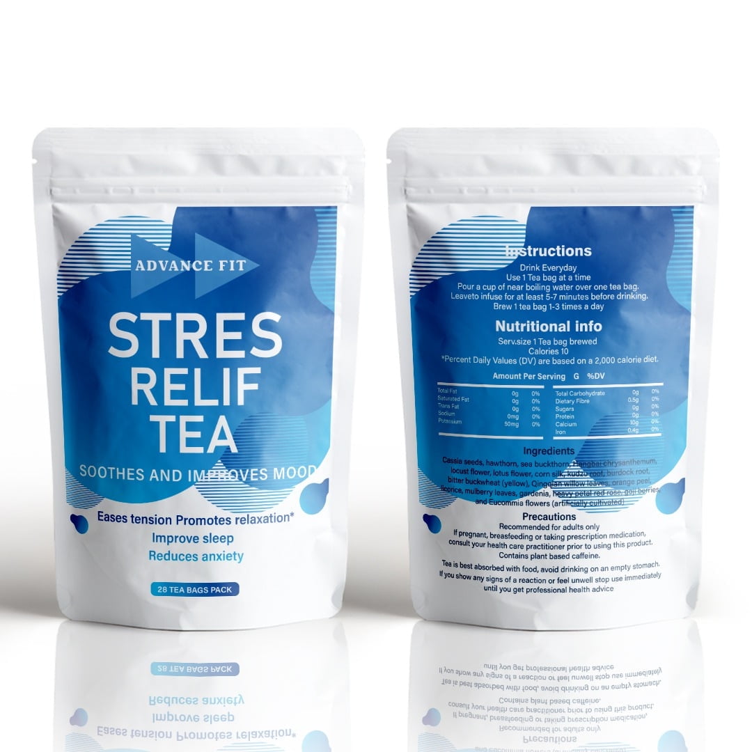 ADVANCE FIT Stress Relief Tea- Soothes and Improves Mood 28 Tea Bags ...