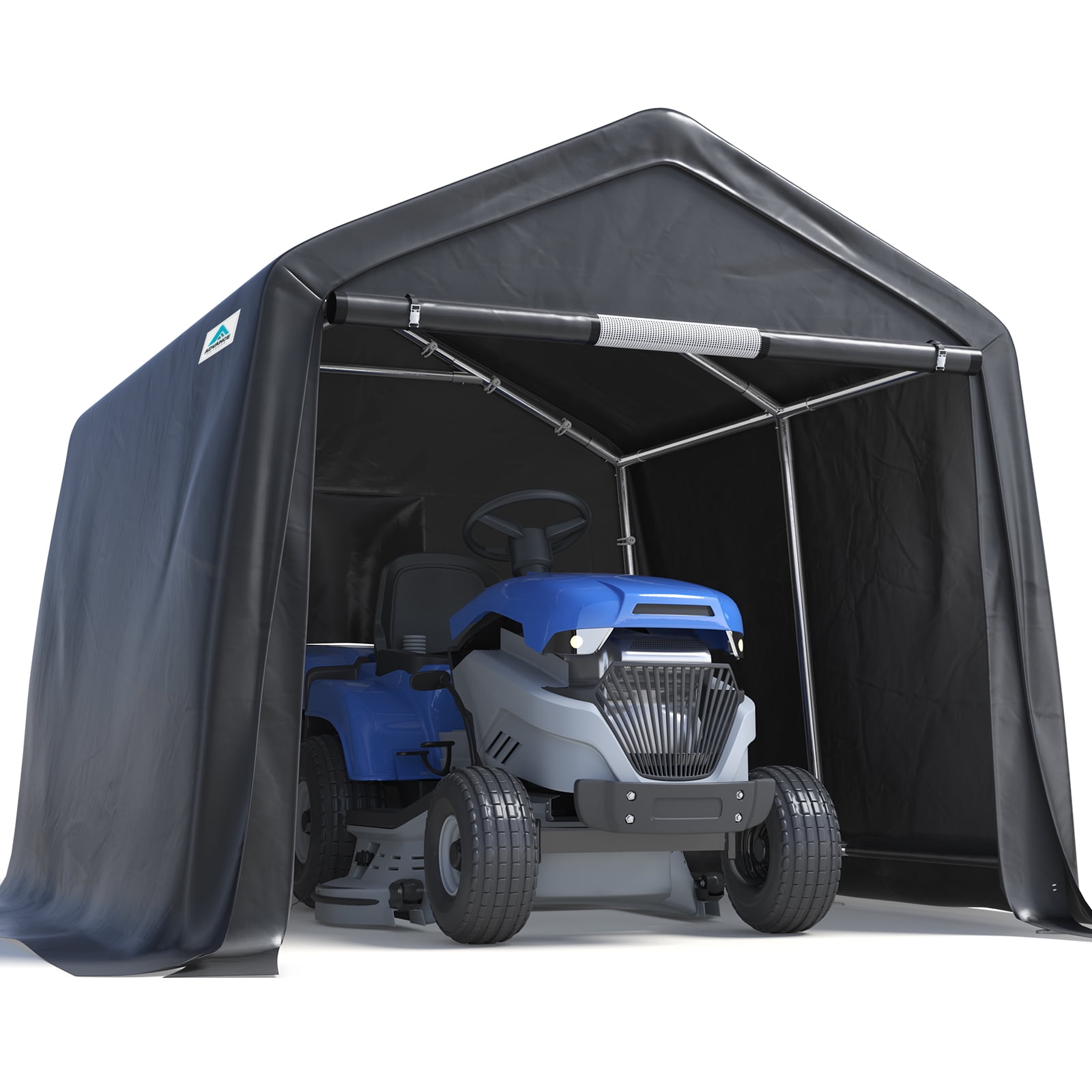 Advance Outdoor 7x12 ft Gray Storage Shelter with Detachable Doors