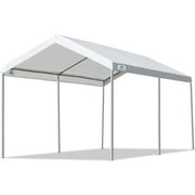 ADVANCE OUTDOOR 10x15 ft Carports Heavy Duty Car Canopy Garage Party Tent Boat Shelter, Adjustable Height from 9.5 ft to 11 ft, White