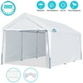 thumbnail image 1 of ADVANCE OUTDOOR 10x20 ft Heavy Duty Carport Car Canopy Garage Shelter Boat Tent with Removable Sidewalls and Doors, White, 1 of 13