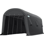 ADVANCE OUTDOOR 13x20 ft Large Space Carport 2 Roll up Doors & Vents Outdoor Portable Storage Shelter Garage Tent, Gray