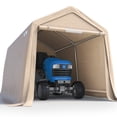 thumbnail image 1 of ADVANCE OUTDOOR 8x14 ft Carport Steel Metal Peak Roof Anti-Snow Portable Garage Shelter Storage Shed Carport, Beige, 1 of 11