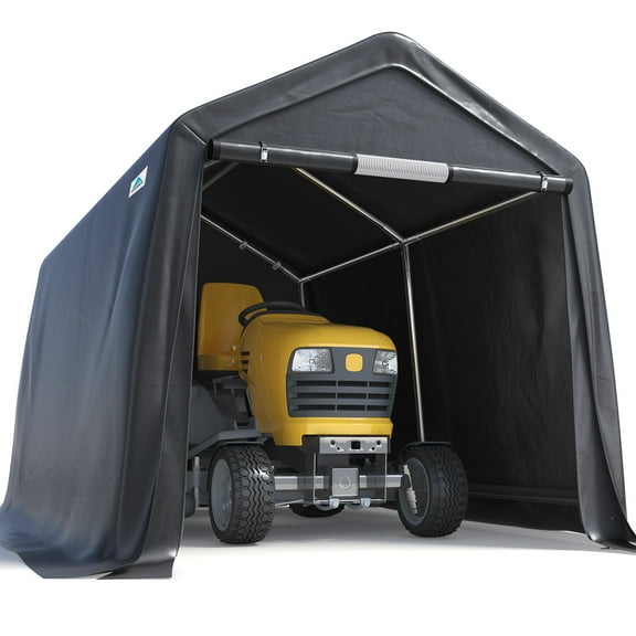 ADVANCE OUTDOOR 8x14 ft Outdoor Carport Storage Shelter Shed Anti-Snow Portable Carport Garage Kit Canopy Tent, Gray