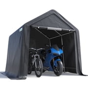 ADVANCE OUTDOOR 8x8 ft Carport Outdoor Portable Storage Shelter Garage Tent Carport, Gray