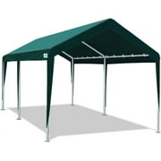 ADVANCE OUTDOOR Adjustable 10x20 ft Heavy Duty Carport Car Canopy Garage Boat Shelter Party Tent, Adjustable Height from 9.5 ft to 11 ft, Green