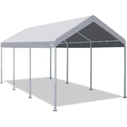 ADVANCE OUTDOOR Adjustable 10x20 ft Heavy Duty Carport Car Canopy Garage Boat Shelter Party Tent, Adjustable Peak Height from 9.5ft to 11ft, Gray