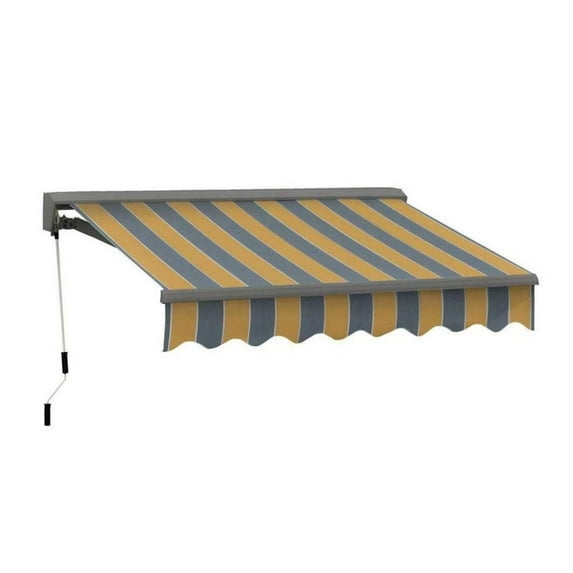 Advaning Classic Series 10x8 ft. Manual Retractable Sunshade Awning - Sunny Yellow