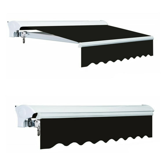 Advaning Luxury Series 10x8 ft. Manual Retractable Sunshade Awning - Black