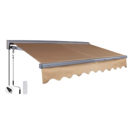 Advaning Classic Series 12x10 ft. Electric Retractable Sunshade Awning - Canvas Umber
