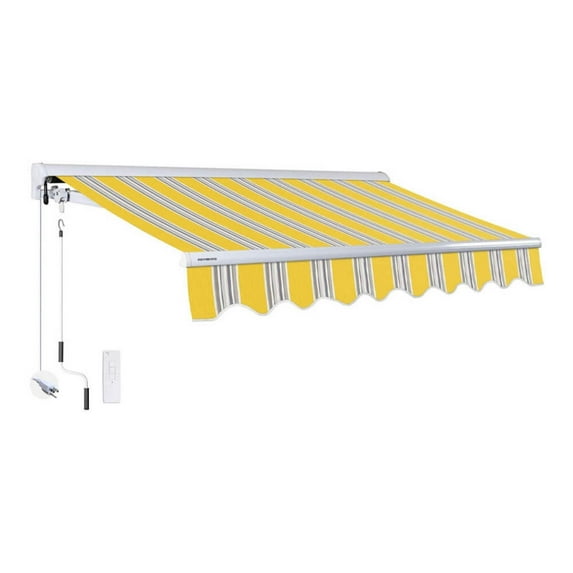 Advaning Luxury Series 12x10 ft. Electric Retractable Sunshade Awning - Sunny Yellow