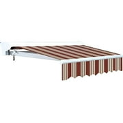 Advaning Luxury Series 12x10 ft. Manual Retractable Sunshade Awning - Brick Red