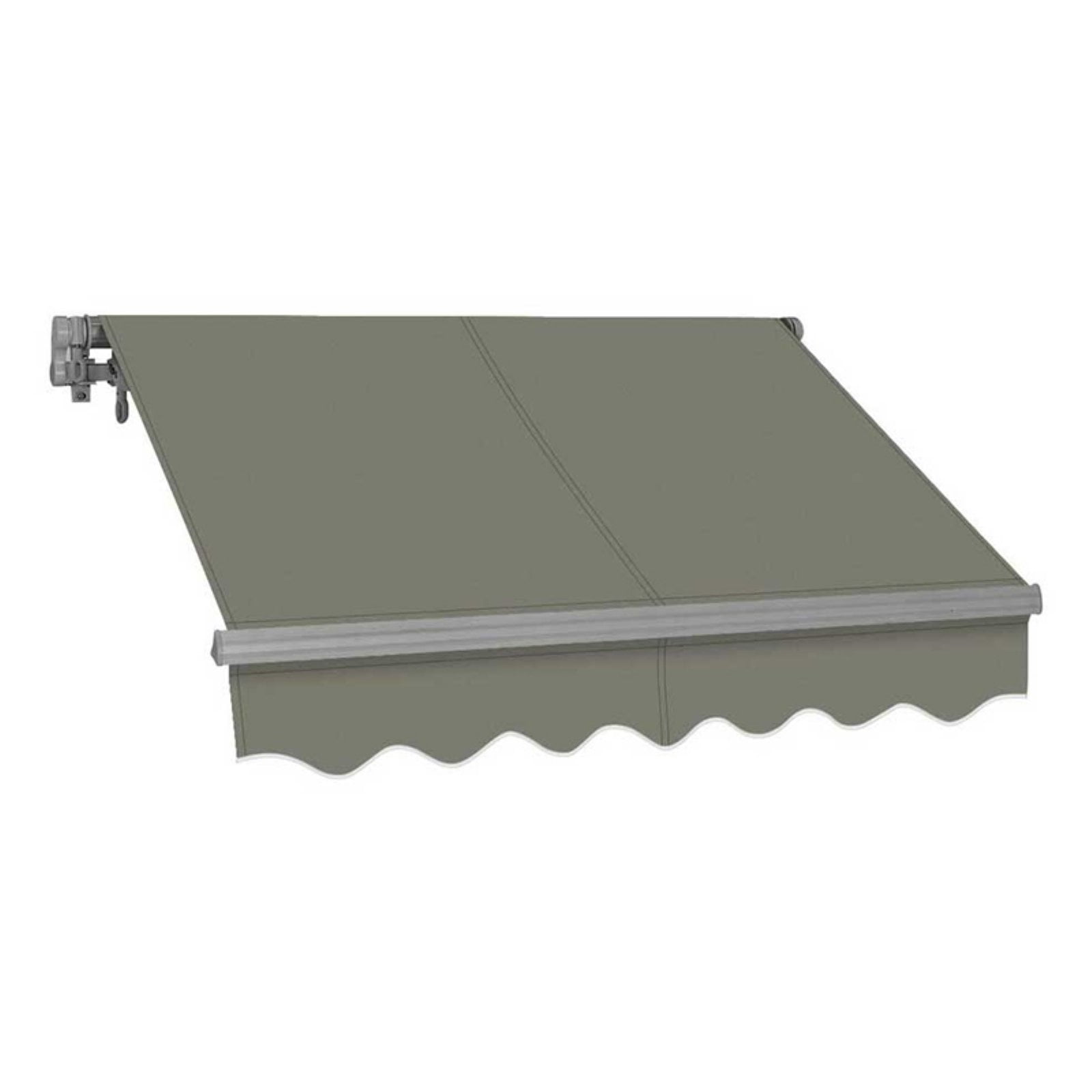 Gray Metal Retractable Patio Awning with Aluminum Frame