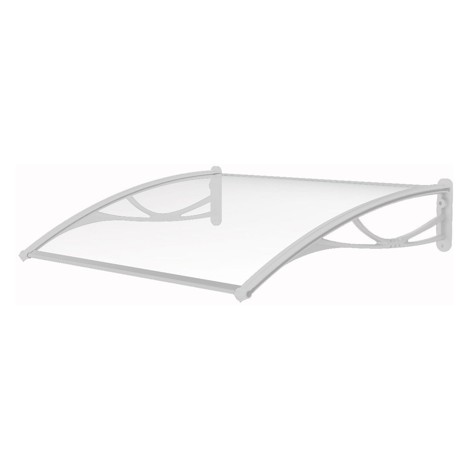 White Polycarbonate Door Awning with Nylon-Fiberglass Brackets