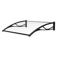 thumbnail image 1 of ADVANING 55"X31" Solid Polycarbonate Door Awning – PN Series, Black Brackets, 1 of 7