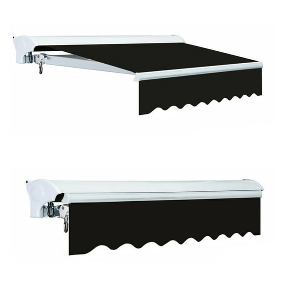 Advaning Luxury Series 8x6 ft. Manual Retractable Sunshade Awning - Black