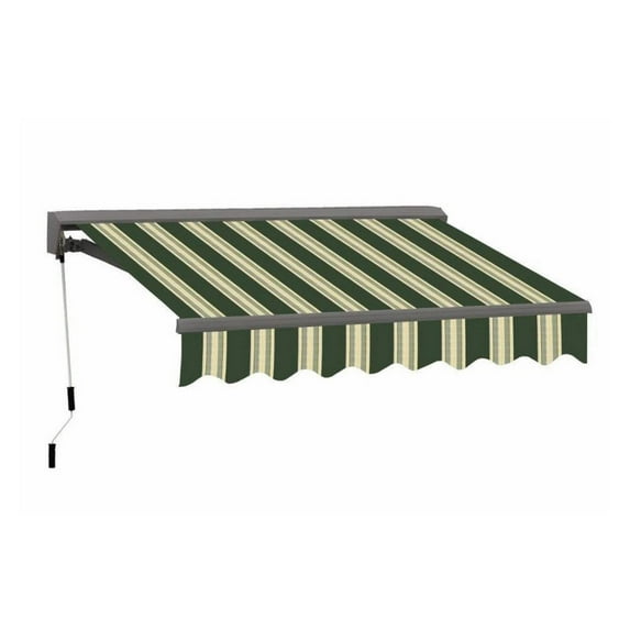 Advaning Classic Series 8x7 ft. Manual Retractable Sunshade Awning - Forest Green