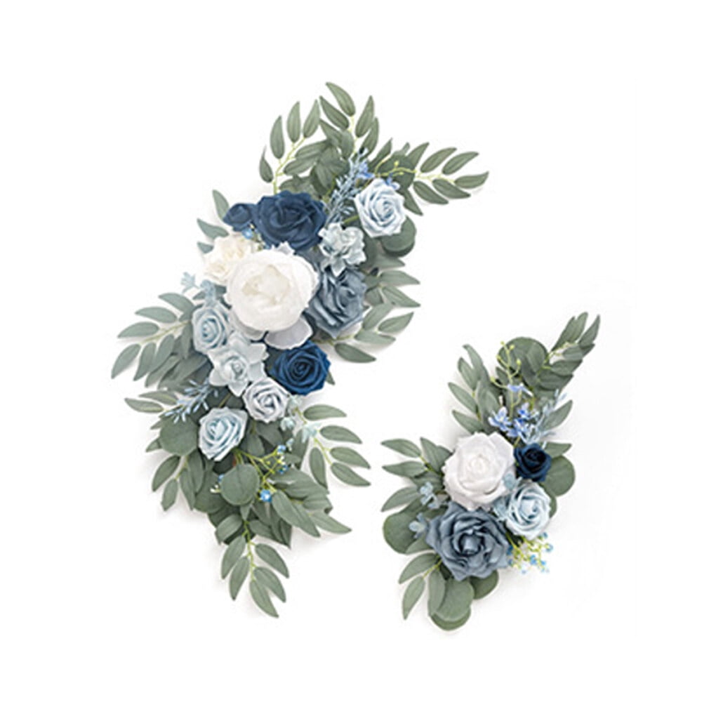 ADVEN 2 Pieces Wedding Artificial Arch Flower Fake Flowers Wall ...