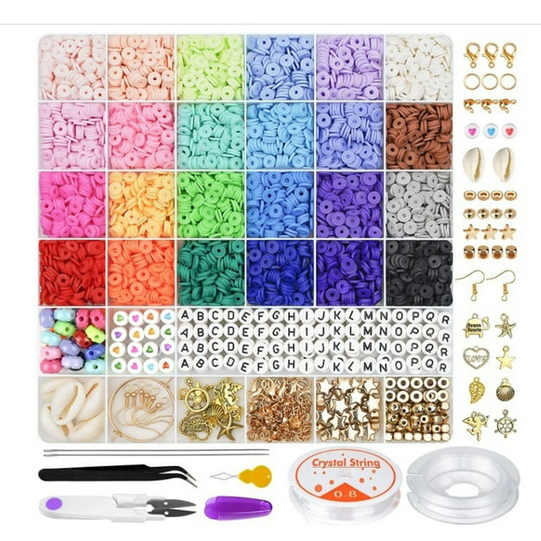 ADVEN 6000 Pieces/Set Polymer Clay Bead Replacement Reusable Bracelet  Jewelry Necklace Pendant Earring Making Beads Accessories 