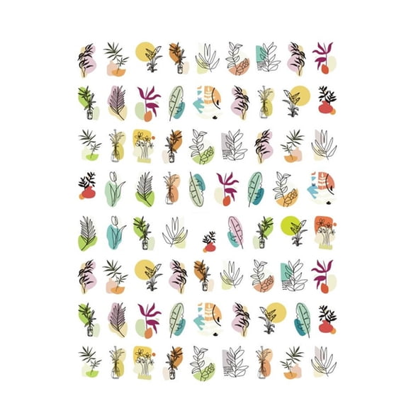ADVEN Nails Stickers 3D Embossed Decals Printing Manicure Beauty Sliders DIY Decor Adhesive Abstract Decorations Accessories WG477