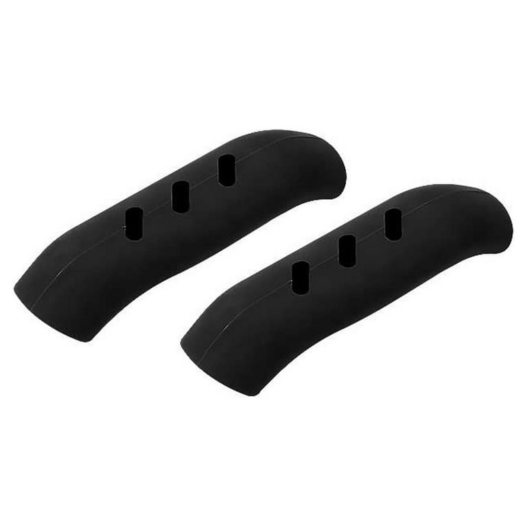 ADVEN Pack of 2 Silicone Assist Handle Holder Frying Pan Pot Grip Sleeves  Hotel Dining Bar Restaurant Steamer Anti-scald Cover Black 