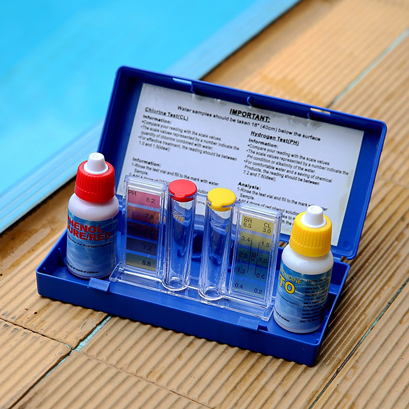 Tssuoun Swimming Pool Special Test Kit Ph Chlorine Water Quality Test Component Water Test