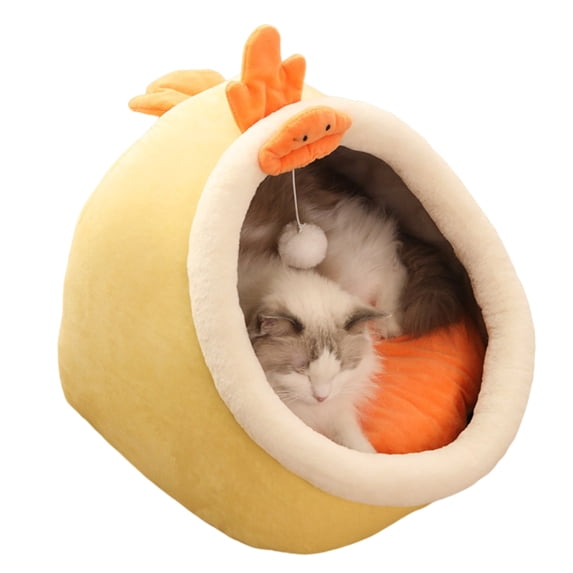 ADVEN Warm Cozy Pet Bed Non-slip Bottom Cat House Cushion Removable and Washable Pet Sleeping Nest Bed
