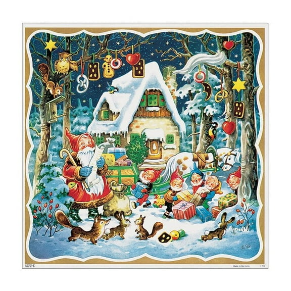 Korsch Advent - Santa, Elves, Angels with Gingerbread motif