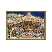 Sellmer Advent - Victorian style Carousel at Christmas - 10.5"H x 14.5"W x .1"D