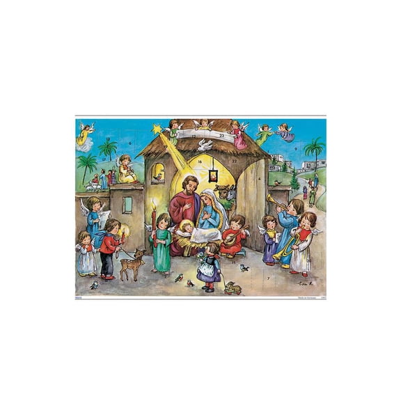 Korsch Advent - Nativity Scene - 8"H x 11.5"W x .1"D