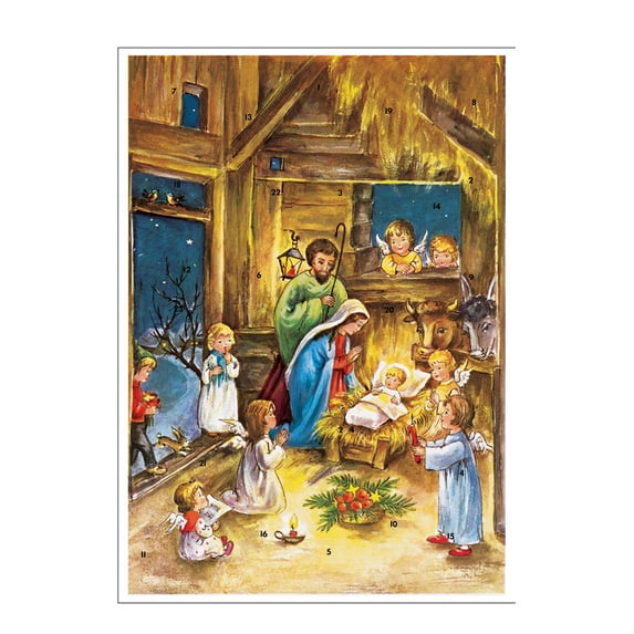 Alexander Taron 10079 Korsch Advent-Nativity Scene-11.5" H x 8" W x .1" D, Brown