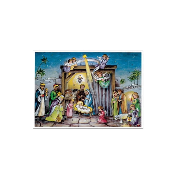 Korsch Advent - Nativity Scene - 8"H x 11.5"W x .1"D