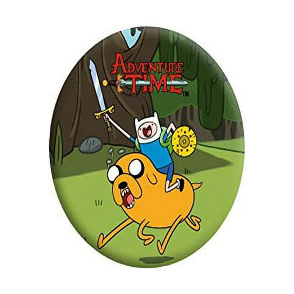 ADVENTURE TIME, FINN RIDING JAKE, Officially Licensed Button - 1.25"