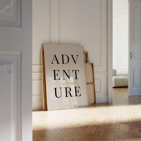 ADVENTURE Word Print Typography Wall Art Travel Quote Boho Minimalist Unframed Paper Print