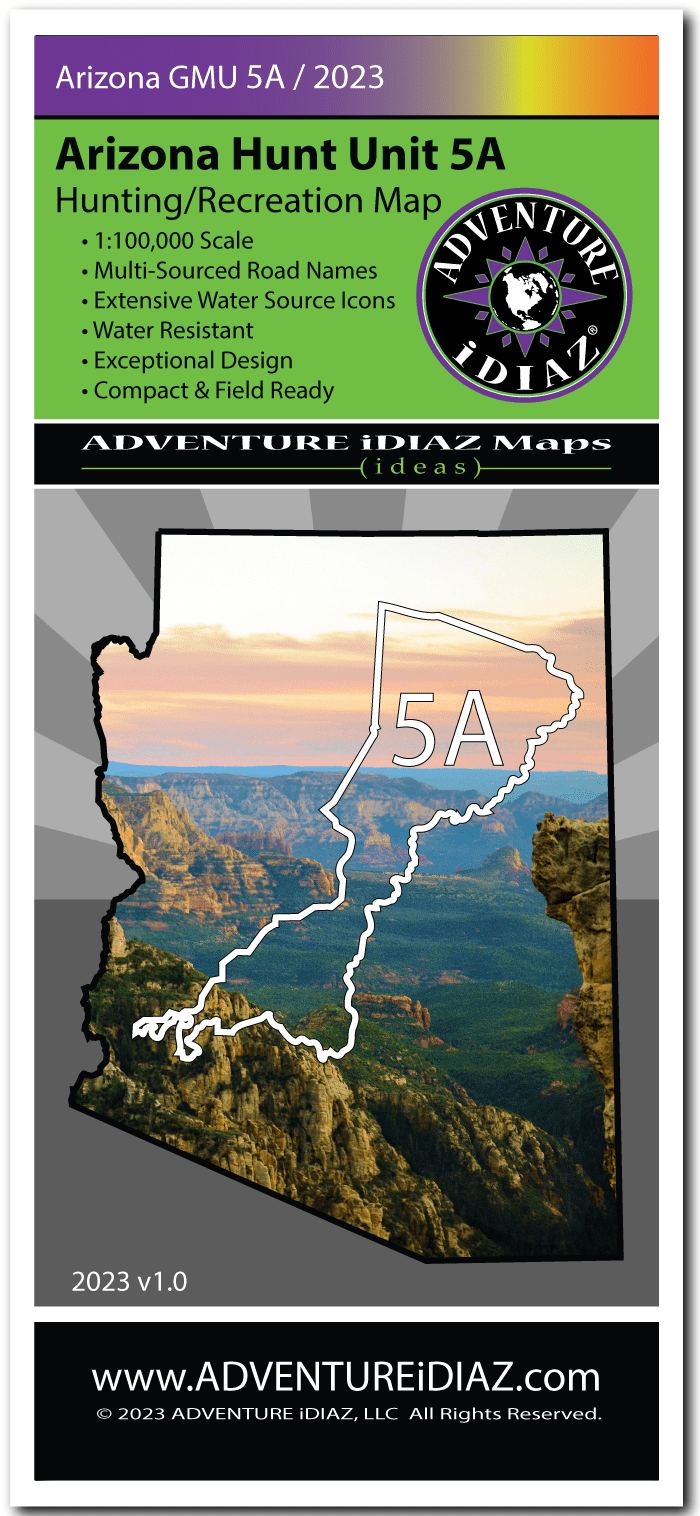 ADVENTURE iDIAZ - Arizona Hunt Unit 5A Map - Hiking, Hunting ...