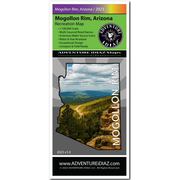 ADVENTURE iDIAZ - Mogollon Rim Map - Hiking, Hunting, Recreation Map