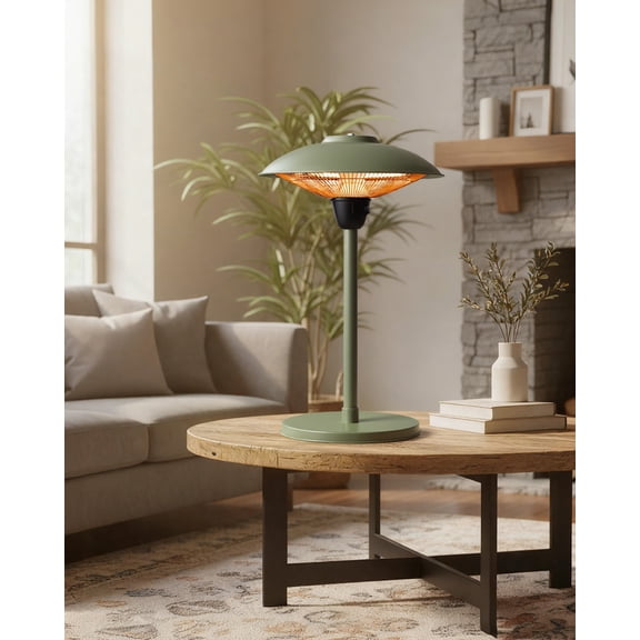 ADVWIN 1500W Electric Infrared Tabletop Patio Heater, Indoor & Outdoor, IP55 Waterproof, Tip-Over Protection, Quiet Operation, Perfect for Garden