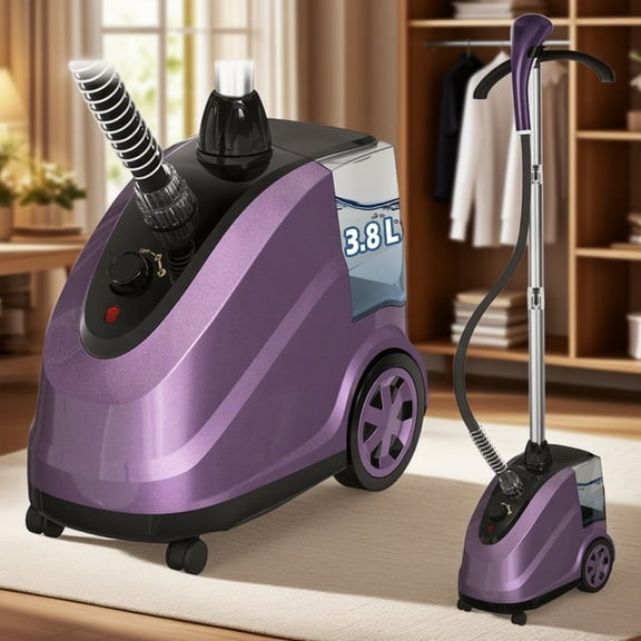 ADVWIN Standing Garment Steamer - 3.8L Extra Large Water Tank, 2000W Powerful for Clothes, with Wheels for Easy Movement - Ideal for Home & Commercial Use