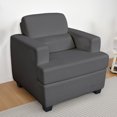 thumbnail image 1 of ADVWIN 37.4'' Accent Chair with Lumbar Pillow, Oversized Single Sofa Chair, Modern Upholstered Cloud Couch, Comfy Teddy Fabric Armchair, Extra Deep Seat Reading Chair for Living Room, Bedroom, Gray, 1 of 7