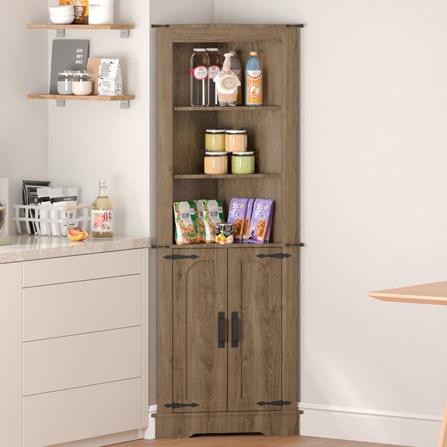 ADVWIN 68" Tall Corner Storage Wooden Corner Organizer