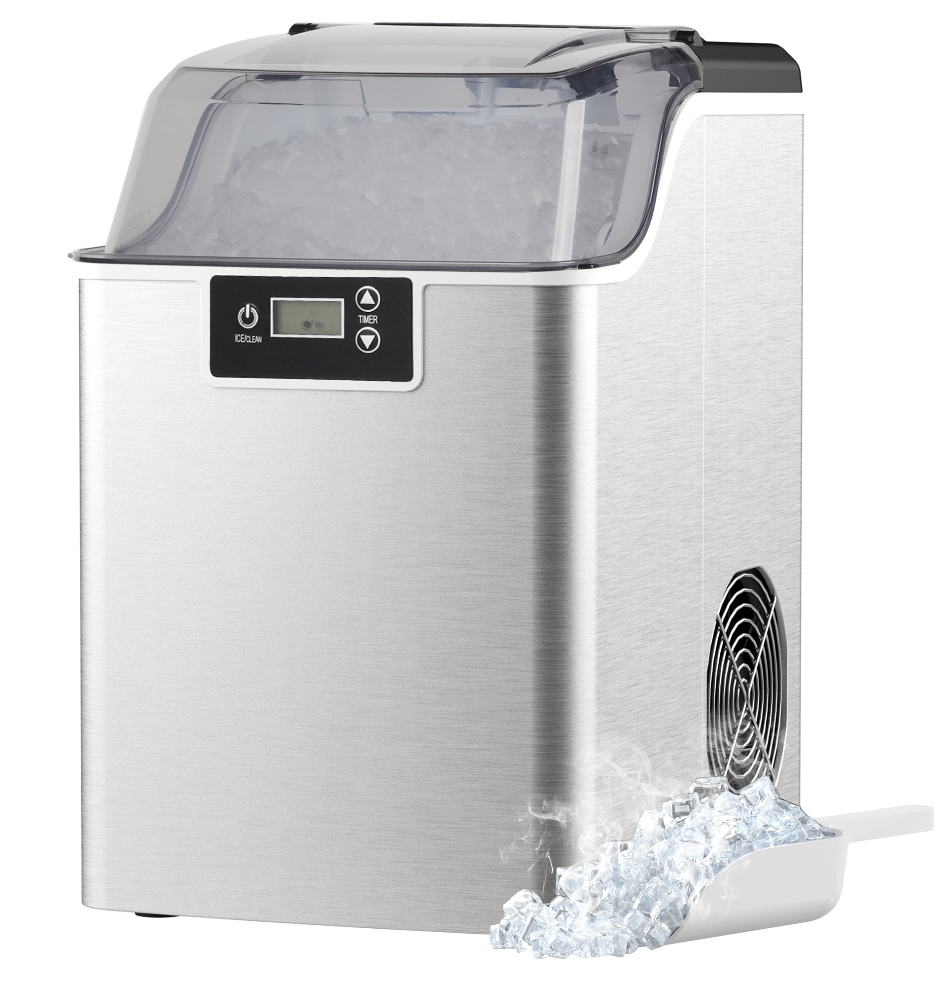ADVWIN Countertop Nugget Ice Maker with Soft Chewable Ice, 44Lbs/24H