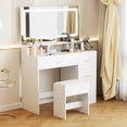 ADVWIN Large Vanity Desk with Stool, Makeup Desk with Large Lighted