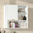 ADVWIN Wall Mounted Bathroom with Sliding Door, Modern Medicine