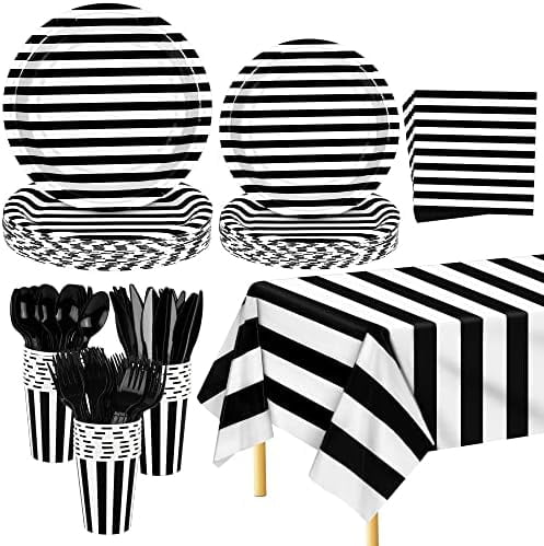 Black And White Striped Dinnerware: Timeless Elegance 3 Black And White Striped Dinnerware: Timeless Elegance