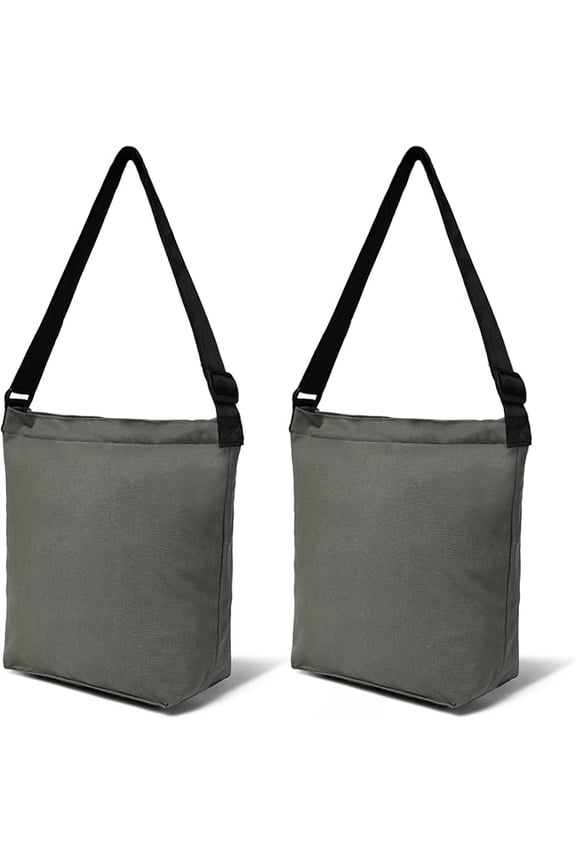 ADYAN Canvas Bag Pack of 2 Cotton 12 Oz Reusable Canvas Tote Bag for Shopping Grocery DIY Painting and Crafts (Olive Green)